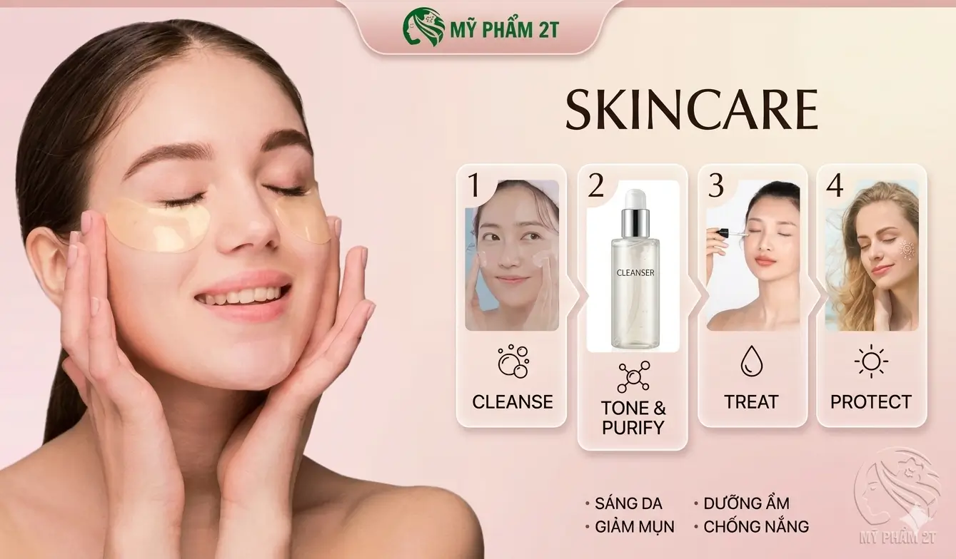 Quy Trình Skincare 4 Bước Cho Học Sinh Da Mụn  Mỹ Phẩm 2T