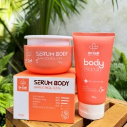 Combo Dr Cell Serum Body Bakuchiol Và Body Scrub Peeling Pro 8% Aha