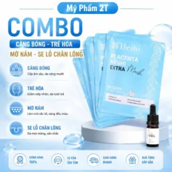 Combo Mặt Nạ Placenta Heshi Extra Và Peel Glow Skin Giúp Da Căng Bóng, Trẻ Hóa, Mờ Nám, Se Khít Lỗ Chân Lông