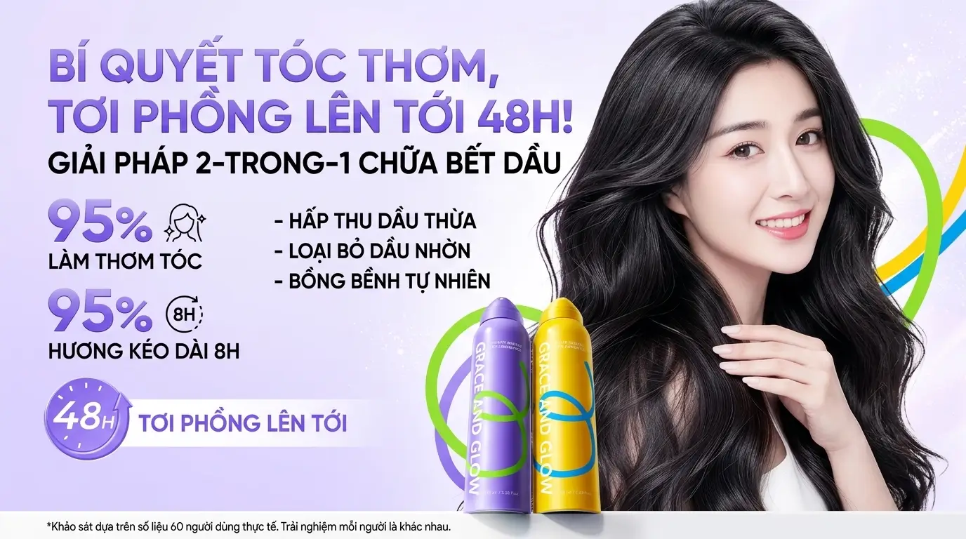 Đánh Giá Dầu Gội Khô Grace And Glow Phồng Tóc Thực Tế 1 Dầu Gội Khô Grace And Glow Chính Hãng Nhập Khẩu