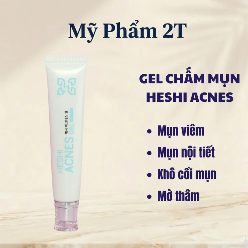 Gel Chấm Mụn Heshi Acnes – Trị Mụn Viêm, Mụn Nội Tiết, Khô Cồi Mụn, Mờ Thâm