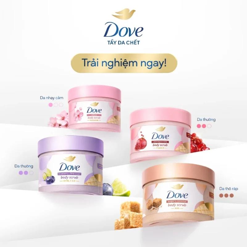 Bảng Phân Loại Tẩy Tế Bào Chết Dove Phù Hợp Cho Từng Loại Da