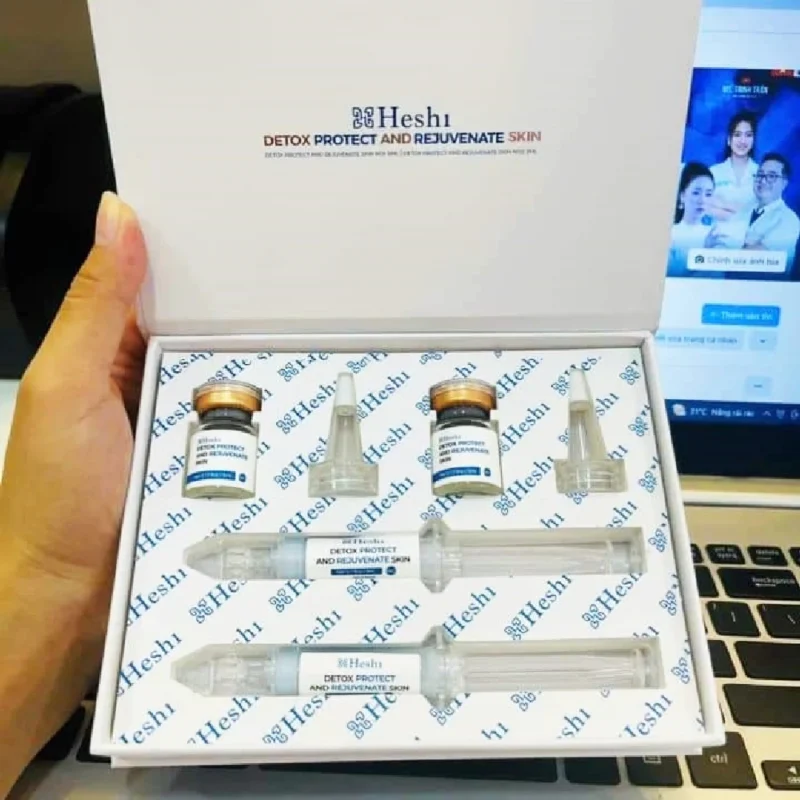 Meso Kim Tảo Heshi Thế Hệ Mới – Không Tiêm, Không Đau, Căng Bóng Trẻ Hóa Da 13 Bộ Meso Kim Tảo Heshi Thực Tế – Detox Protect And Rejuvenate Skin