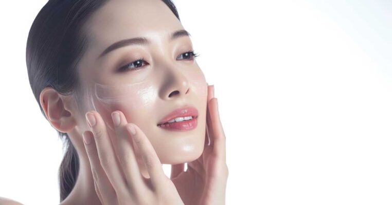 Phụ Nữ Thoa Kem Dưỡng Da Mặt Để Cân Bằng Các Nhóm Thành Phần Trong Kem Dưỡng Ẩm.