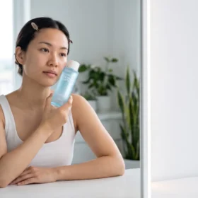Cách Dùng Toner Tối Ưu Hóa Độ Ẩm — Người Mẫu Cầm Chai Toner