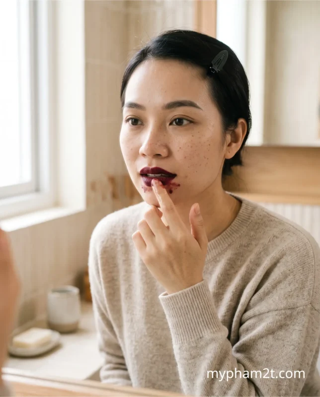 Cách Tẩy Sạch Son Kem Lì Tại Nhà Dễ Làm Không Khô Môi 2 Hướng Dẫn Massage Nhẹ Nhàng Giúp Làm Tan Hạt Màu Son Kem Lì