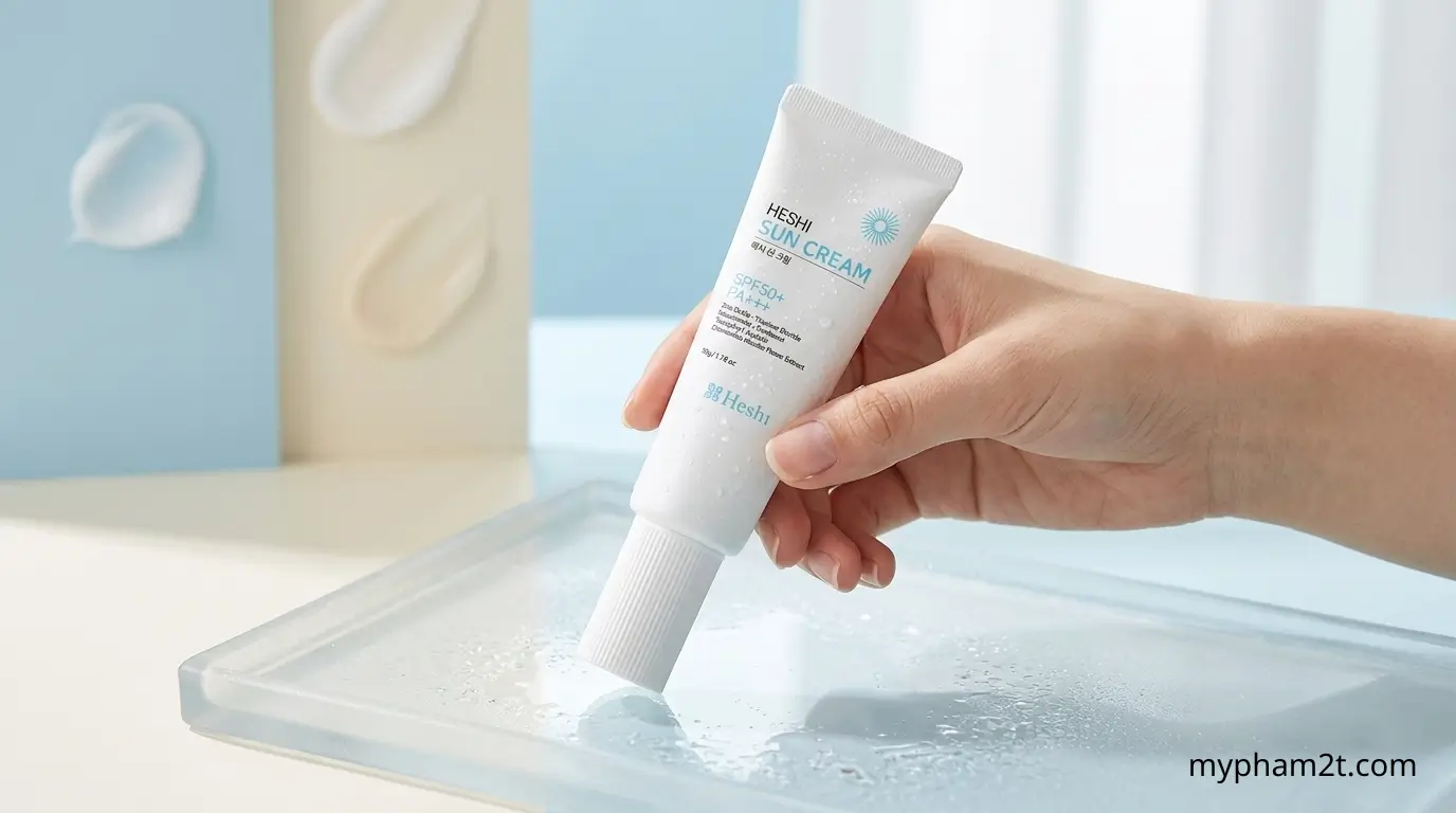 Cách Dặm Lại Kem Chống Nắng Khi Đã Có Lớp Trang Điểm 4 Heshi Sun Cream Spf 50+ Dùng Dặm Lại Ban Ngày