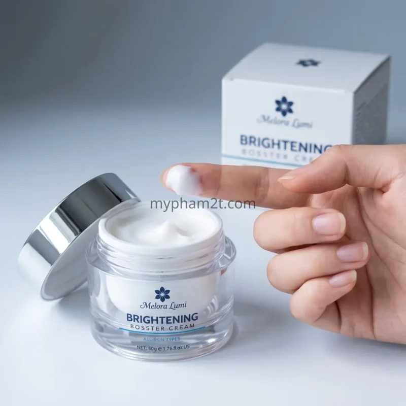 Texture Kem Dưỡng Sáng Da Brightening Bosster Cream Trên Ngón Tay