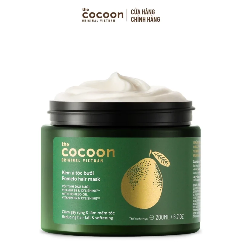 Hũ Kem Ủ Tóc Bưởi The Cocoon Pomelo Hair Mask 200Ml Chính Hãng Hũ Đã Mở Hiển Thị Chất Kem Trắng Đặc Mịn Nhãn Hiệu Với Hình Quả Bưởi Chứa Tinh Dầu Bưởi Vitamin B5 Xylishine Giúp Giảm Gãy Rụng Và Làm Mềm Tóc