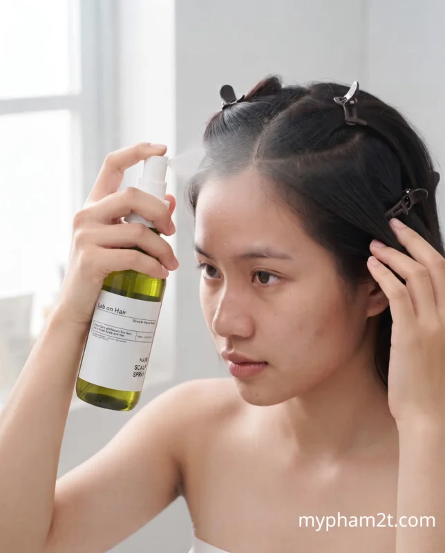 Serum Mọc Tóc Lab On Hair Có Tốt Không? Review Chi Tiết Từ Góc Nhìn Chăm Sóc Tóc 2 Cách Dùng Xịt Dưỡng Mọc Tóc Lab On Hair 160Ml – Xịt Theo Ngôi Tóc