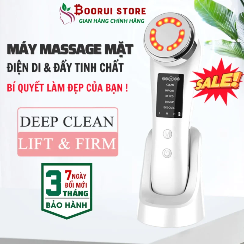 Máy Đẩy Tinh Chất Nào Tốt? Review 5 Mẫu Đáng Đầu Tư Tại Nhà 7 Máy Đẩy Tinh Chất Boorui Điện Di 5 Trong 1, Form Cầm Tay Trên Đế