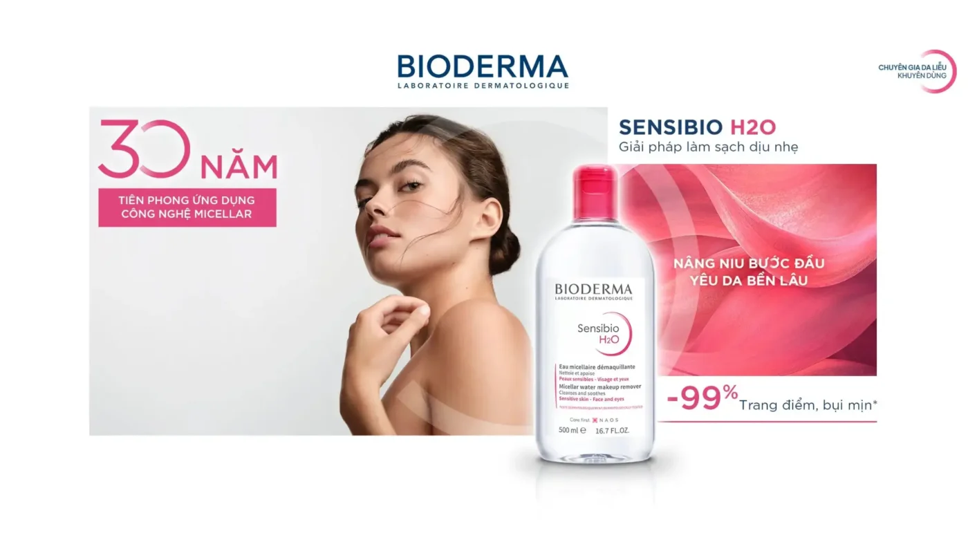 Nước Tẩy Trang Bioderma Sensibio H2O Nắp Hồng Diện Mạo Mới Với Công Thức Nguyên Bản Không Đổi.