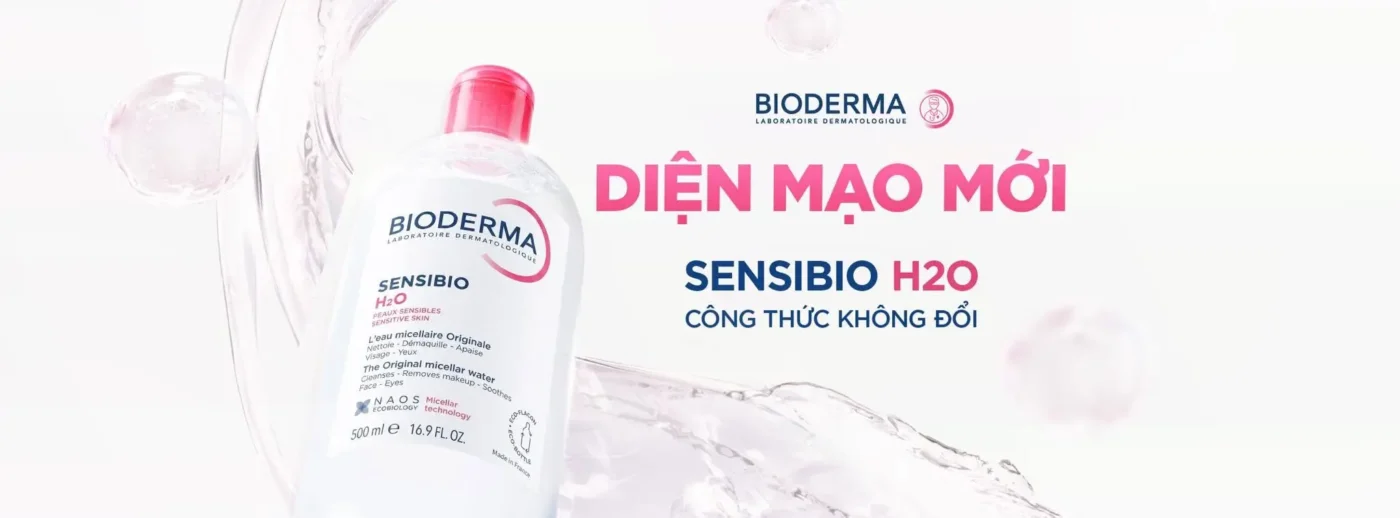Nước Tẩy Trang Bioderma Sensibio H2O Công Nghệ Micellar Giúp Làm Sạch Dịu Nhẹ 99% Lớp Trang Điểm Và Bụi Mịn.