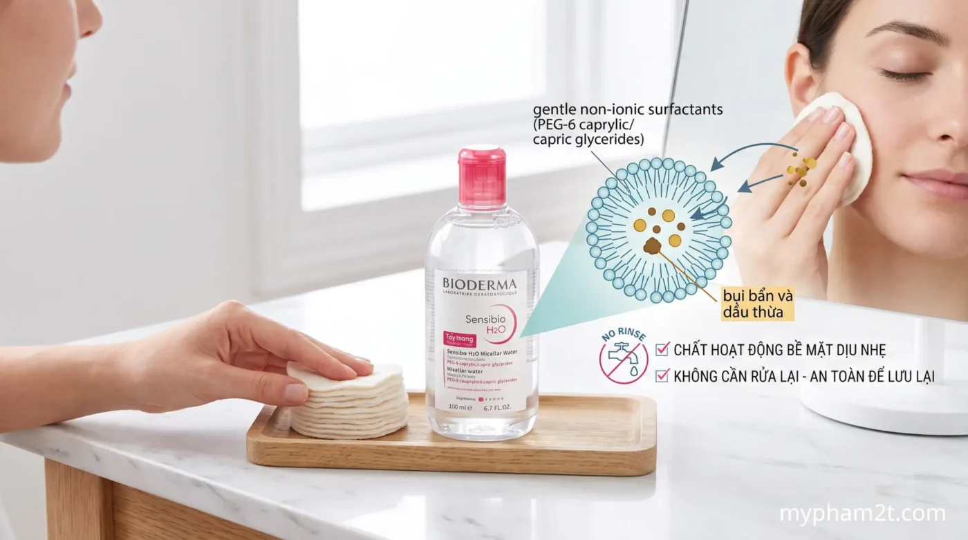 Khoa Học Đằng Sau Chu Trình Skincare Tối Giản Khi Bạn Kiệt Sức 2 Tác Dụng Làm Sạch Dịu Nhẹ Và Công Nghệ Mixel Không Cần Rửa Lại Của Nước Tẩy Trang Bioderma Sensibio H2O Dành Cho Da Nhạy Cảm