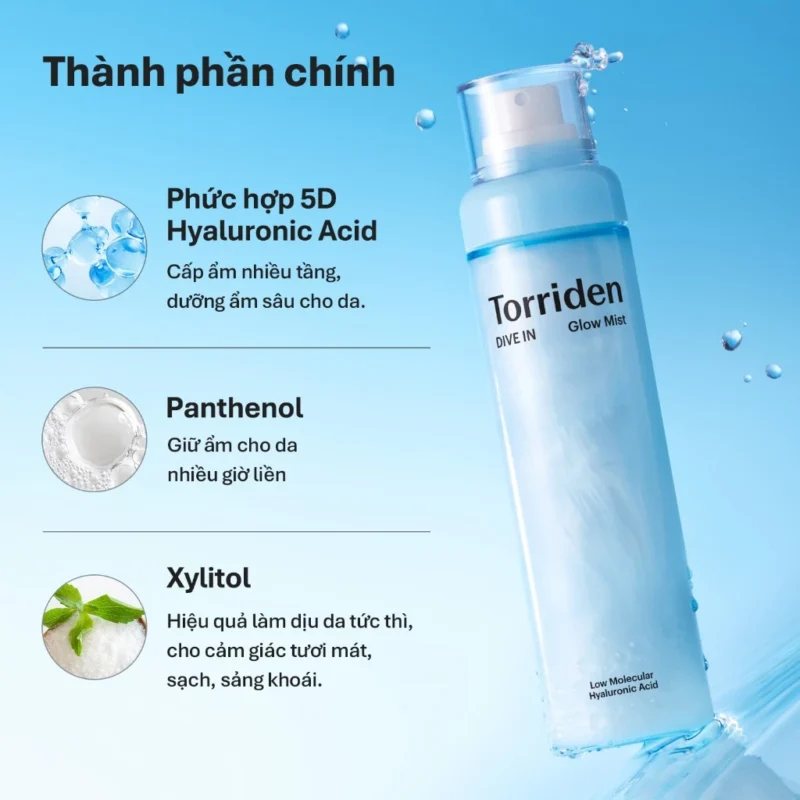Thành Phần Torriden Dive In Glow Mist 5D Hyaluronic Acid Panthenol Xylitol