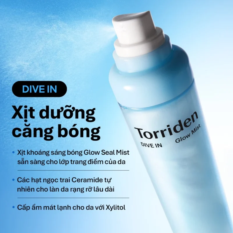 Vòi Xịt Torriden Dive In Glow Seal Mist Cấp Ẩm Mát Xylitol Ceramide
