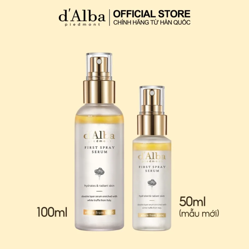 Xịt Khoáng D'Alba Có Mấy Loại Dung Tích 100Ml Và 50Ml
