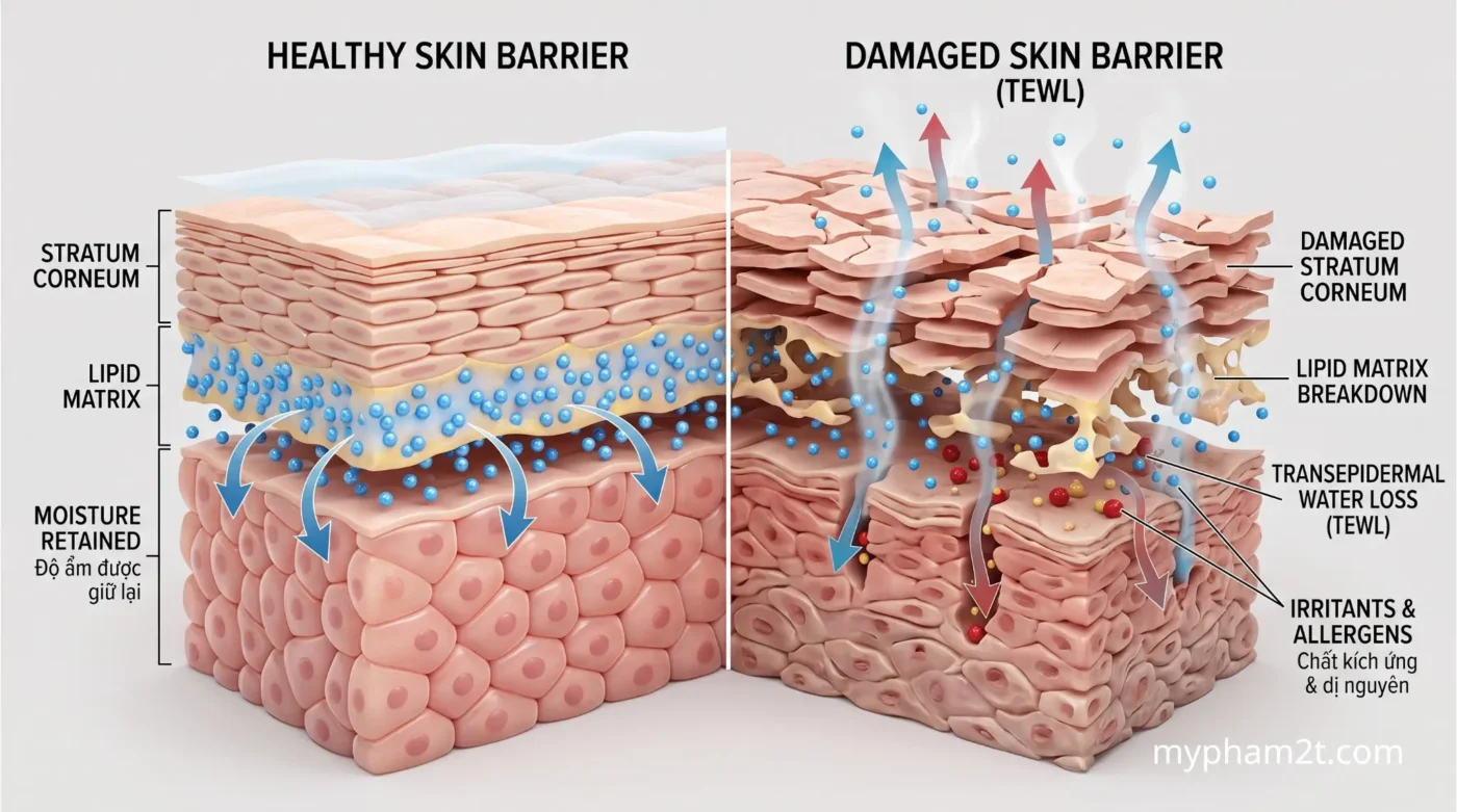 Cấu Trúc Hàng Rào Bảo Vệ Da Skin Barrier