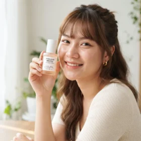 Phụ Nữ Trẻ Chăm Sóc Da Mặt Với Sản Phẩm Peel Da Mụn An Toàn Tại Nhà