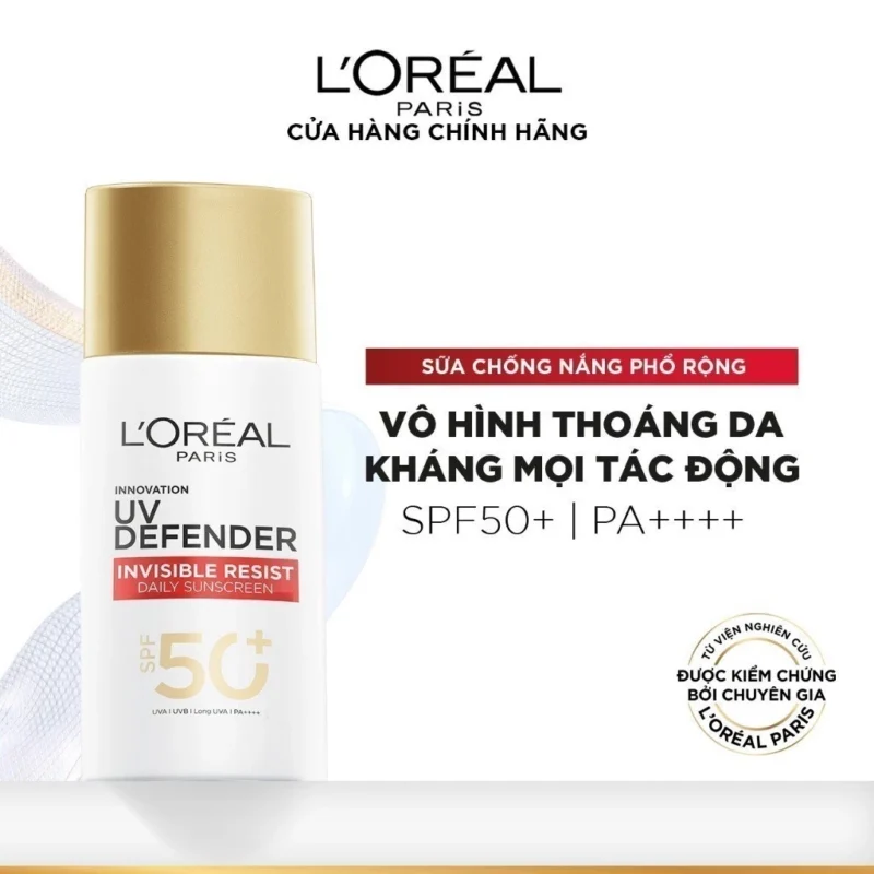 Top 5 Kem Chống Nắng Cho Da Treatment Tốt Nhất Chuẩn Y Khoa Tại Spa 8 Chống Nắng Phổ Rộng Vô Hình Thoáng Da Kháng Mọi Tác Động Invisible Resist Spf 50+ Pa++++ L’oréal Paris 50Ml