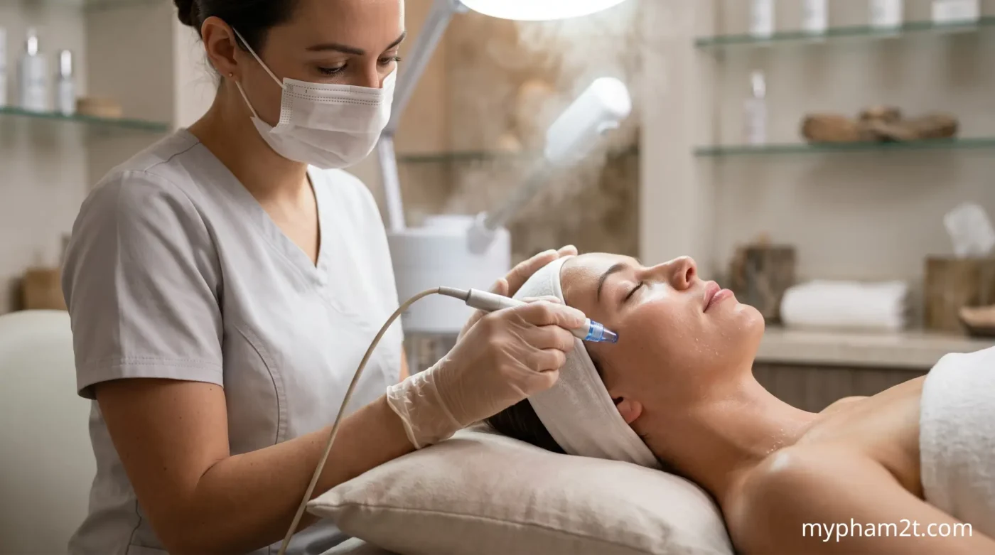 Kỹ Thuật Viên Spa Thực Hiện Quy Trình Xông Hơi Và Hút Bã Nhờn Cho Khách