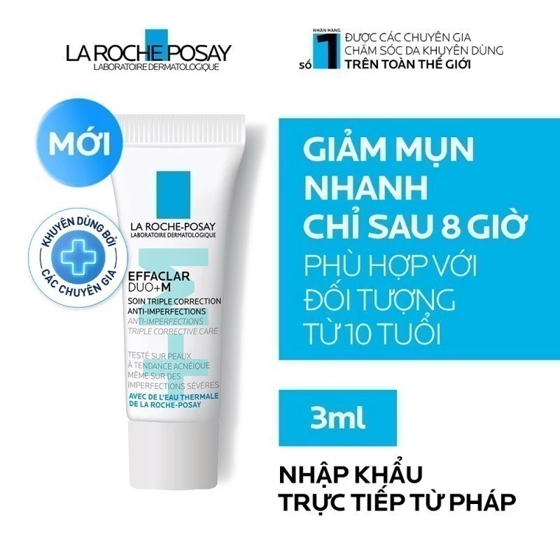Review Kem Giảm Mụn La RochePosay Effaclar Duo+M Có Tốt Không? 6 Tuýp Kem Giảm Mụn La RochePosay Effaclar Duo+M Dung Tích 3Ml Nhập Khẩu Chính Hãng