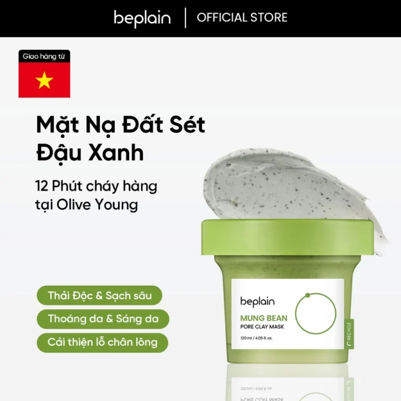 Cách Thải Độc Cho Da Sau Những Ngày Trang Điểm Dày 12 Mặt Nạ Đất Sét Beplain X Leoj 120Ml Chiết Xuất Đậu Xanh Se Khít Lỗ Chân Lông Giảm Mụn Đầu Đen