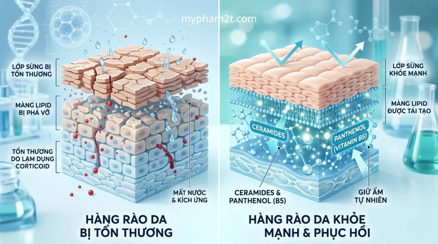 Phục Hồi Cấp Tốc Da Nhiễm Corticoid Nhẹ