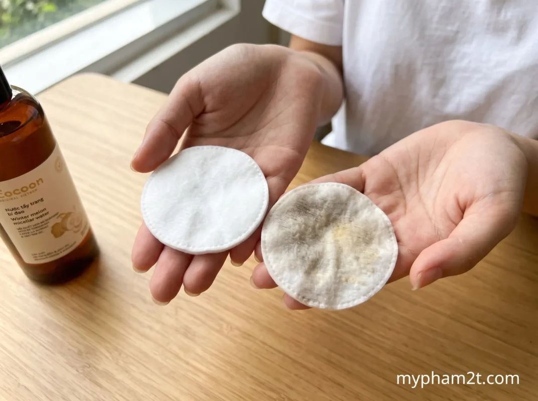 So Sánh Hiệu Quả Làm Sạch Kem Chống Nắng Và Bụi Bẩn Của Nước Tẩy Trang Cocoon